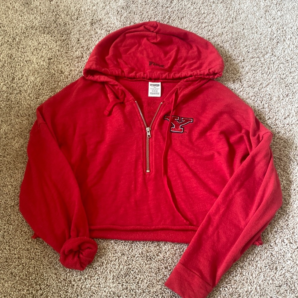 PINK Youngstown state cropped hoodie